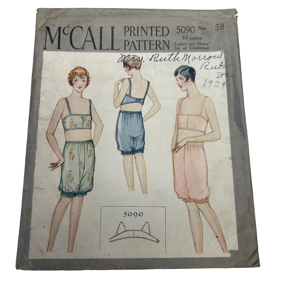 McCall Antique Early 1900's Pattern #5090 Ladies Underwear Set Size 38 HTF RARE‎